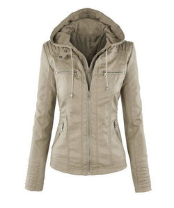 Women's Short Leather Pu Leather Jacket | Regalia Lodge