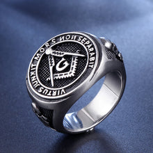 Load image into Gallery viewer, Religious Masonic Stainless Steel Ring Symbol G Ring Fashion Compass Masonic Ring Freemason Symbol Ring | Regalia Lodge