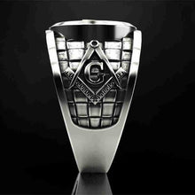 Load image into Gallery viewer, Men&#39;s Punk Mason Masonic Ring Freemasons Fashion Ring masons Symbol Ring | Regalia Lodge