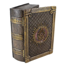 Load image into Gallery viewer, Masonic Symbol Freemasonry Square and Compasses Hinged Book Box 5.75&quot;L-Masonic Book Box for Masons | Regalia Lodge