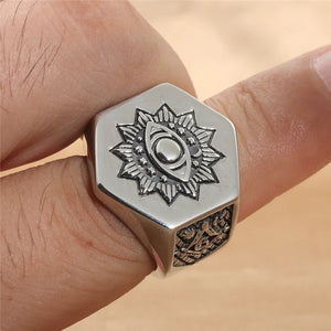 European And American Titanium Steel Masonic Eye Ring Vintage | Regalia Lodge