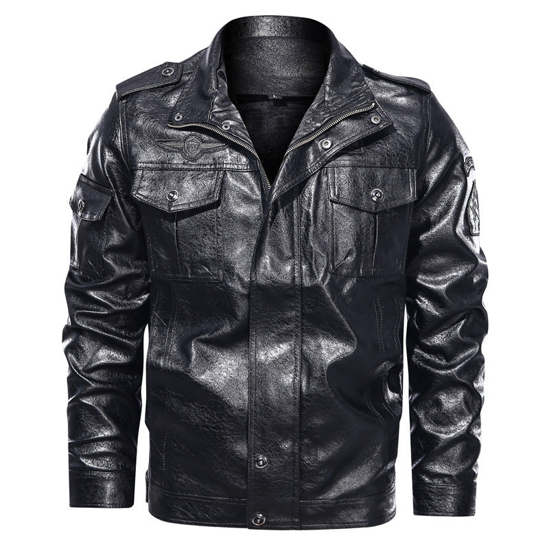 Men's Washed PU Leather Casual Men's Leather Jacket-Leather jacket for mens | Regalia Lodge