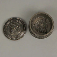 Carica l&#39;immagine nel visualizzatore di Gallery, Masonic Eye of Providence Symbol Bronze Finish Round Trinket Box Freemasons-Masonic Trinket Box for Masons | Regalia Lodge