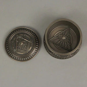 Masonic Eye of Providence Symbol Bronze Finish Round Trinket Box Freemasons-Masonic Trinket Box for Masons | Regalia Lodge