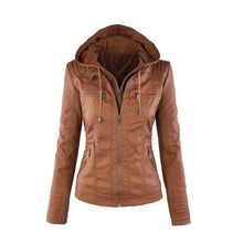 Load image into Gallery viewer, Women&#39;s Short Leather Pu Leather Jacket | Regalia Lodge