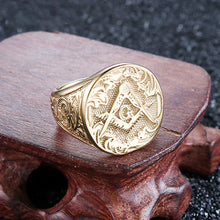 Load image into Gallery viewer, Men&#39;s Stainless Steel Masonic Ring Retro Punk | Regalia Lodge
