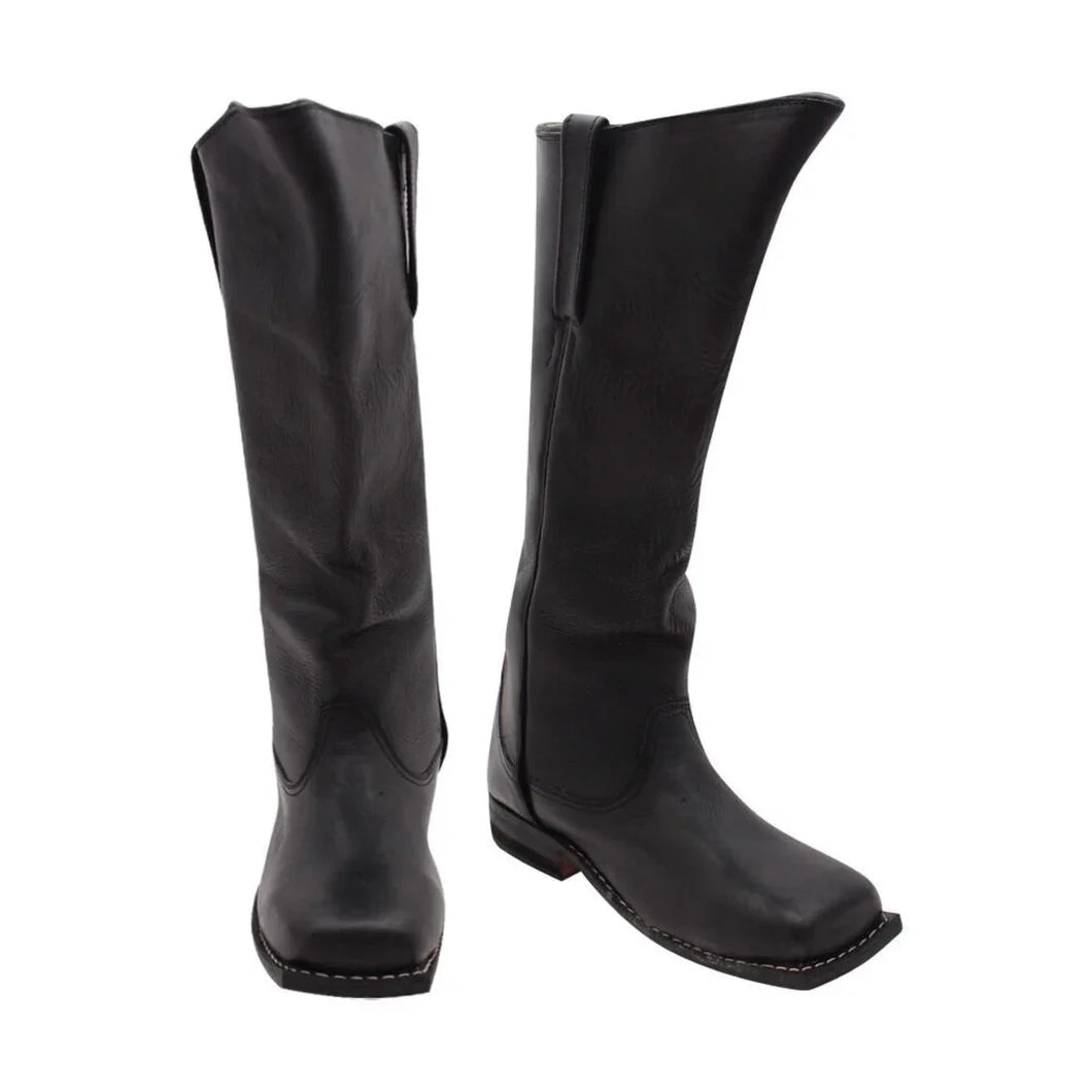 Cavalry Civil War Men's Black Leather Long Boots Military Men's civil war boots Solider's cowboy boots Made of Leather | Regalia Lodge