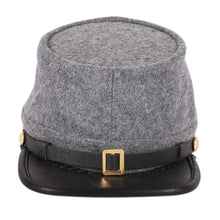 Carica l&#39;immagine nel visualizzatore di Gallery, Civil war kepi US Civil War Grey Confederate Plain Leather Peak Kepi | Regalia Lodge