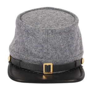 Civil war kepi US Civil War Grey Confederate Plain Leather Peak Kepi | Regalia Lodge