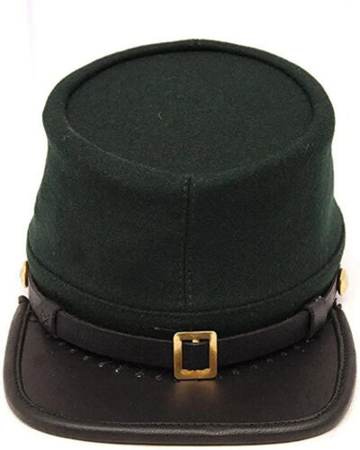 Civil War Union Green Leather Peak Berdans Sharpshooters Kepi, Plain Green Kepi | Regalia Lodge
