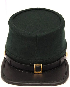 Civil War Union Green Leather Peak Berdans Sharpshooters Kepi, Plain Green Kepi | Regalia Lodge