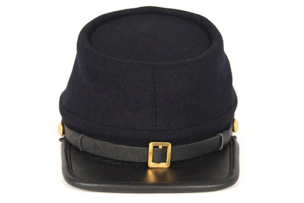 Civil War Union Army Leather Peak Kepi, Complete Navy Blue Kepi Hat | Regalia Lodge