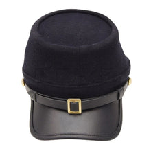 Carica l&#39;immagine nel visualizzatore di Gallery, Civil War Confederate Navy Curved Leather Peak Kepi Plain Kepi Hat All Sizes! | Regalia Lodge