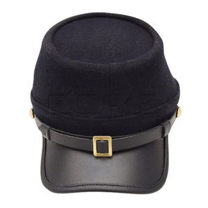 Civil War Confederate Navy Curved Leather Peak Kepi Plain Kepi Hat All Sizes! | Regalia Lodge