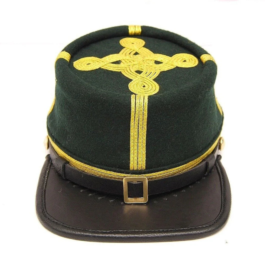 Civil War Berdans Green sharpshooter Generals 4 rows of Gold Braids kepi | Regalia Lodge