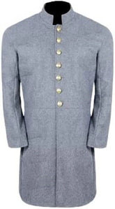 Civil War CS Junior Officer's Single Breast Grey Wool Frock Coat | Regalia Lodge