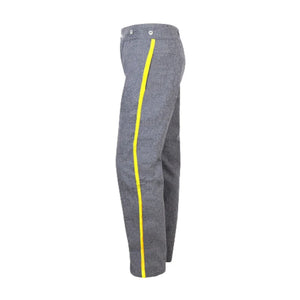 Civil War CS Grey Foot Trouser 0.5 inch Yellow/Red/Sky/Navy/Black Rank Stripe- Civil War Trouser | Regalia Lodge