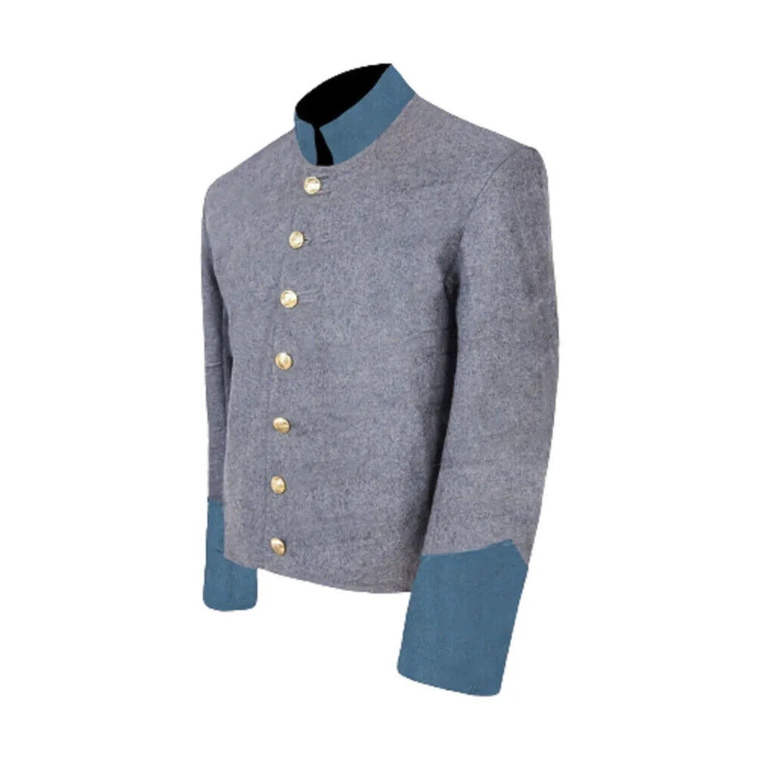 Civil War Confederate Infantry Shell Jacket, Grey jacket/ blue cuff | Regalia Lodge