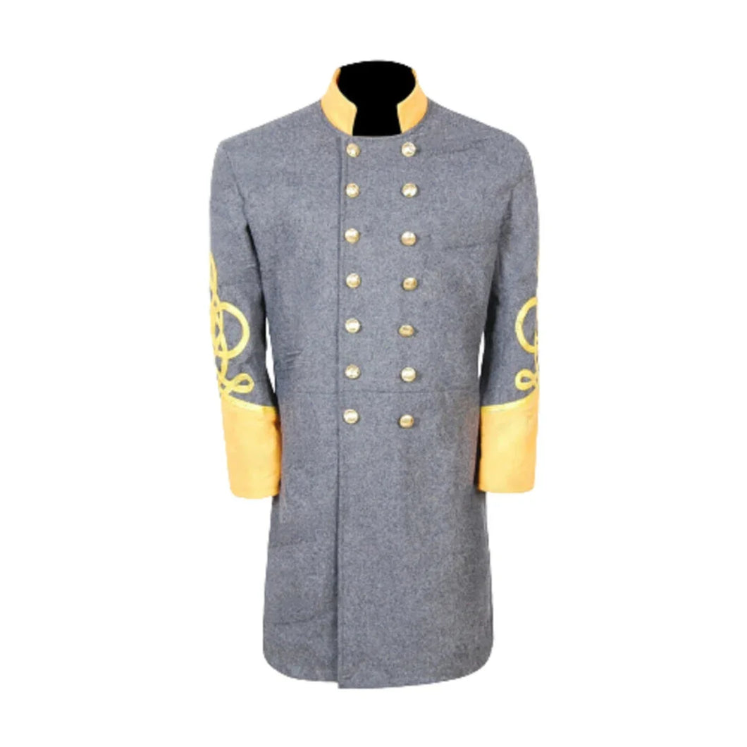 US Civil War Confederate General's 4 Rows Braid Double Breast Cavalry Frock Coat | Regalia Lodge