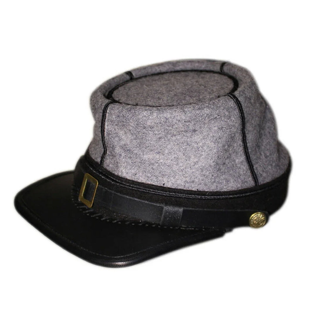 Civil War Confederate South Carolina Kepi, Grey with Black Band & 1 Black row | Regalia Lodge