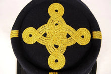 Carica l&#39;immagine nel visualizzatore di Gallery, Civil War Union General&#39;s Leather Peak Kepi, Complete Navy blue with 4 rows Hat | Regalia Lodge