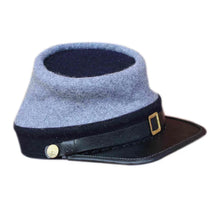 Carica l&#39;immagine nel visualizzatore di Gallery, Civil War Confederate Marine Officer Leather Peak Kepi,Navy blue top &amp; Band Kepi | Regalia Lodge