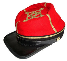 Carica l&#39;immagine nel visualizzatore di Gallery, Civil War Artillery kepi with 1/2/3/4 row braid, Red with Black Band Kepi | Regalia Lodge