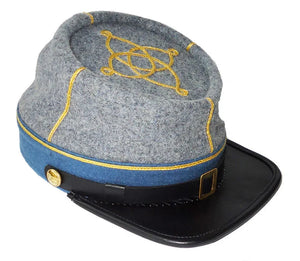 Civil War Union Artillery 1st 2nd lieutenant Leather Peak Kepi, Red band 1 row | Regalia Lodge