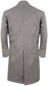 Civil War CS Officer's Double Breast 3 Rows Braid Grey Wool Frock Coat | Regalia Lodge