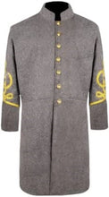 Carica l&#39;immagine nel visualizzatore di Gallery, Civil War CS Officer&#39;s Single Breast 4 rows Braid Grey Wool Frock Coat - | Regalia Lodge
