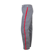 Load image into Gallery viewer, Civil War CS Grey Foot Trouser 0.5 inch Yellow/Red/Sky/Navy/Black Rank Stripe- Civil War Trouser | Regalia Lodge