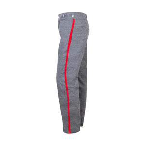 Civil War CS Grey Foot Trouser 0.5 inch Yellow/Red/Sky/Navy/Black Rank Stripe- Civil War Trouser | Regalia Lodge