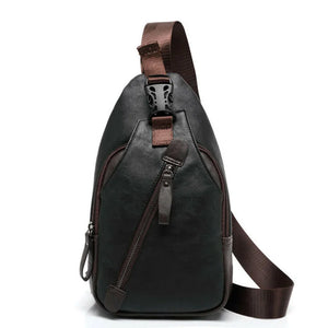 Men's Leather Sling Pack Chest Shoulder Crossbody Bag Backpack Biker | Regalia Lodge