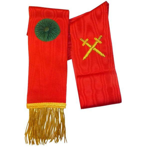 Knight Mason Hand Embroidered Sash Red | Regalia Lodge