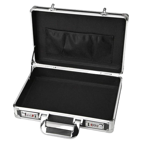 Aluminum High density Hard Case-Briefcase Toolbox Storage Box Cases Black Carrying Cases | Regalia Lodge