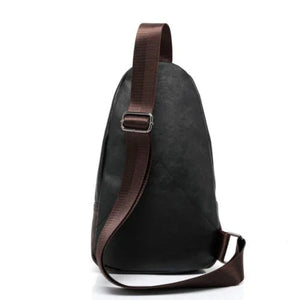 Men's Leather Sling Pack Chest Shoulder Crossbody Bag Backpack Biker | Regalia Lodge
