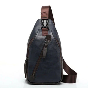Men's Leather Sling Pack Chest Shoulder Crossbody Bag Backpack Biker | Regalia Lodge