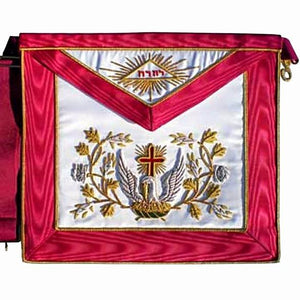 Masonic Scottish Rite AASR Silk cardinal red apron 18th degree Hand Embroidered | Regalia Lodge